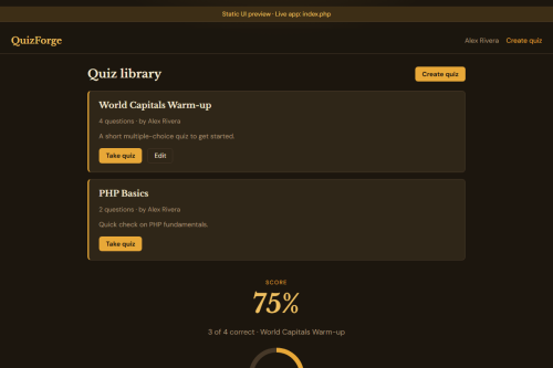 QuizForge – WordPress plugin