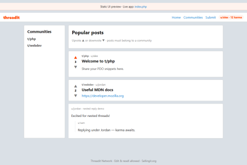 Threadit Network – WordPress plugin
