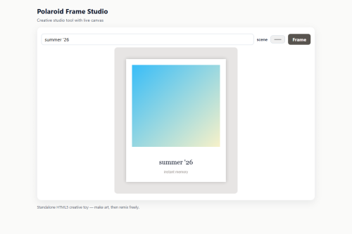 Polaroid Frame Studio – WordPress plugin
