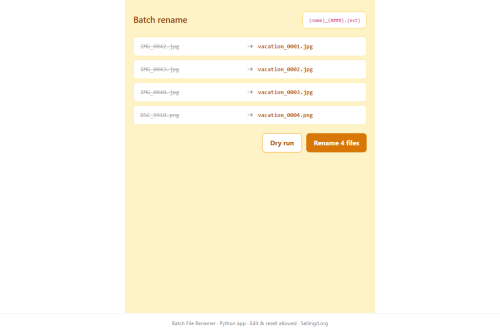 Batch File Renamer – WordPress plugin