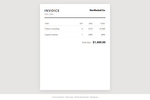 Invoice Generator – WordPress plugin