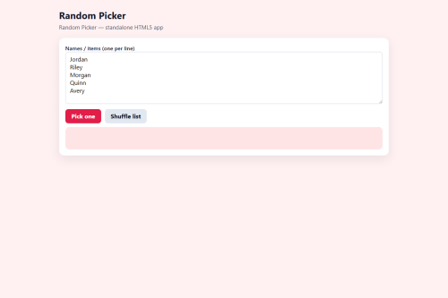 Random Picker – WordPress plugin