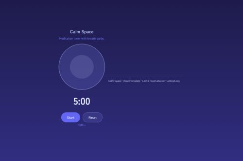 Calm Space – HTML5 app