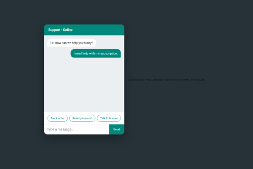 Chat Support – HTML5 app