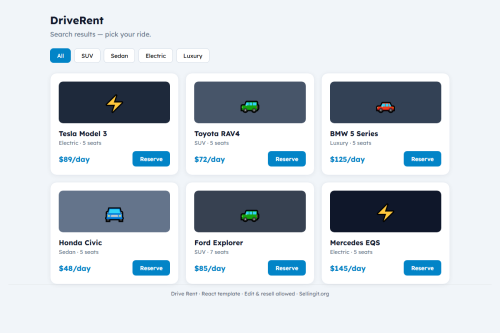 Drive Rent – HTML5 app