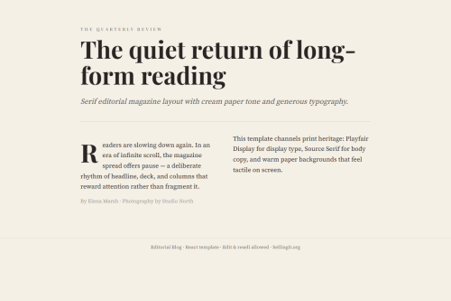 Editorial Blog – HTML5 app