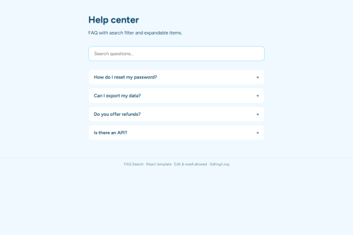 FAQ Search – HTML5 app