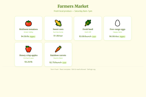 Farm Fresh – HTML5 app