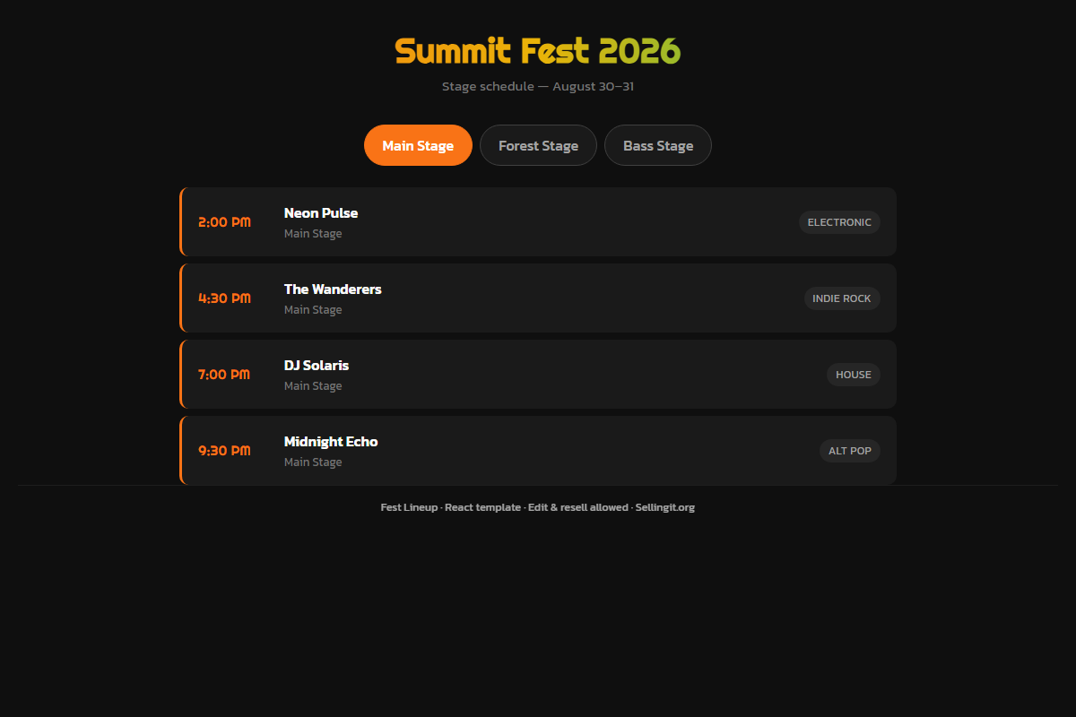 Fest Lineup