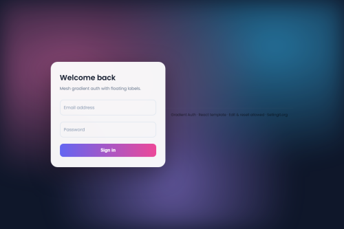 Gradient Auth – HTML5 app