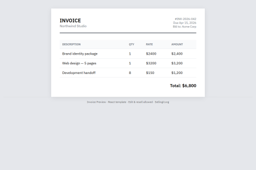 Invoice Preview – HTML5 app