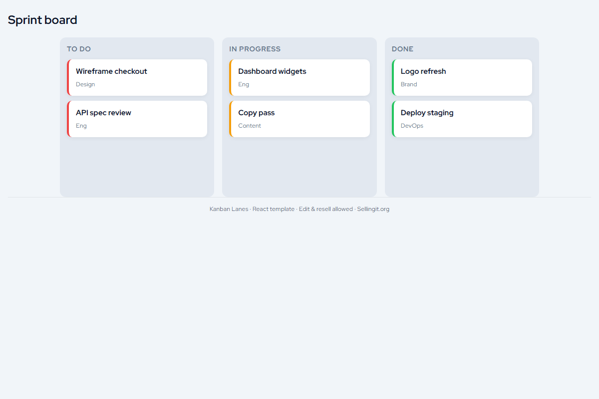 Kanban Lanes – HTML5 app