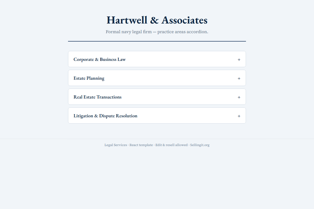 Legal Services – HTML5 app