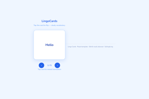 Lingo Cards – HTML5 app