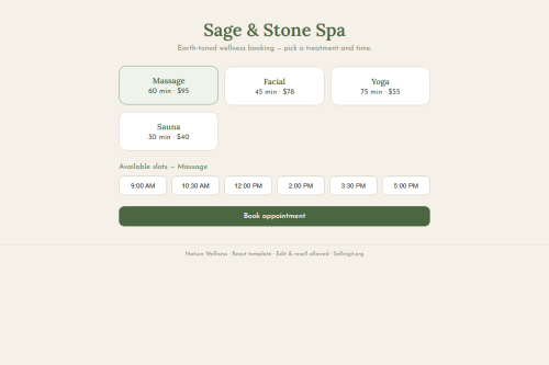Nature Wellness – HTML5 app