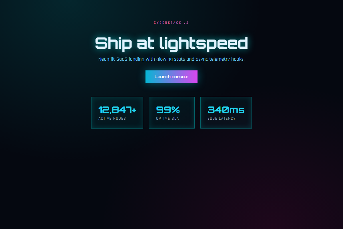 Neon SaaS – HTML5 app