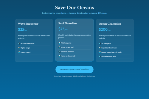 Ocean Save – WordPress plugin
