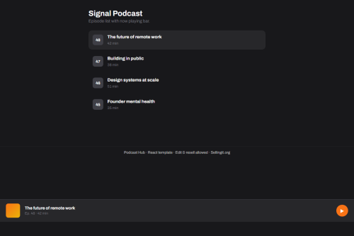 Podcast Hub – HTML5 app