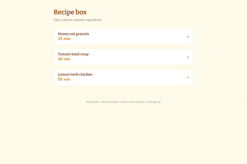 Recipe Box – HTML5 app
