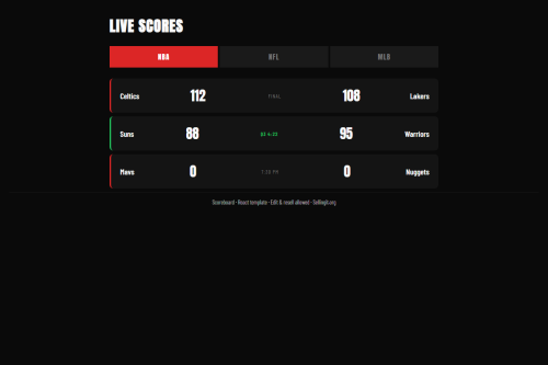 Scoreboard – HTML5 app