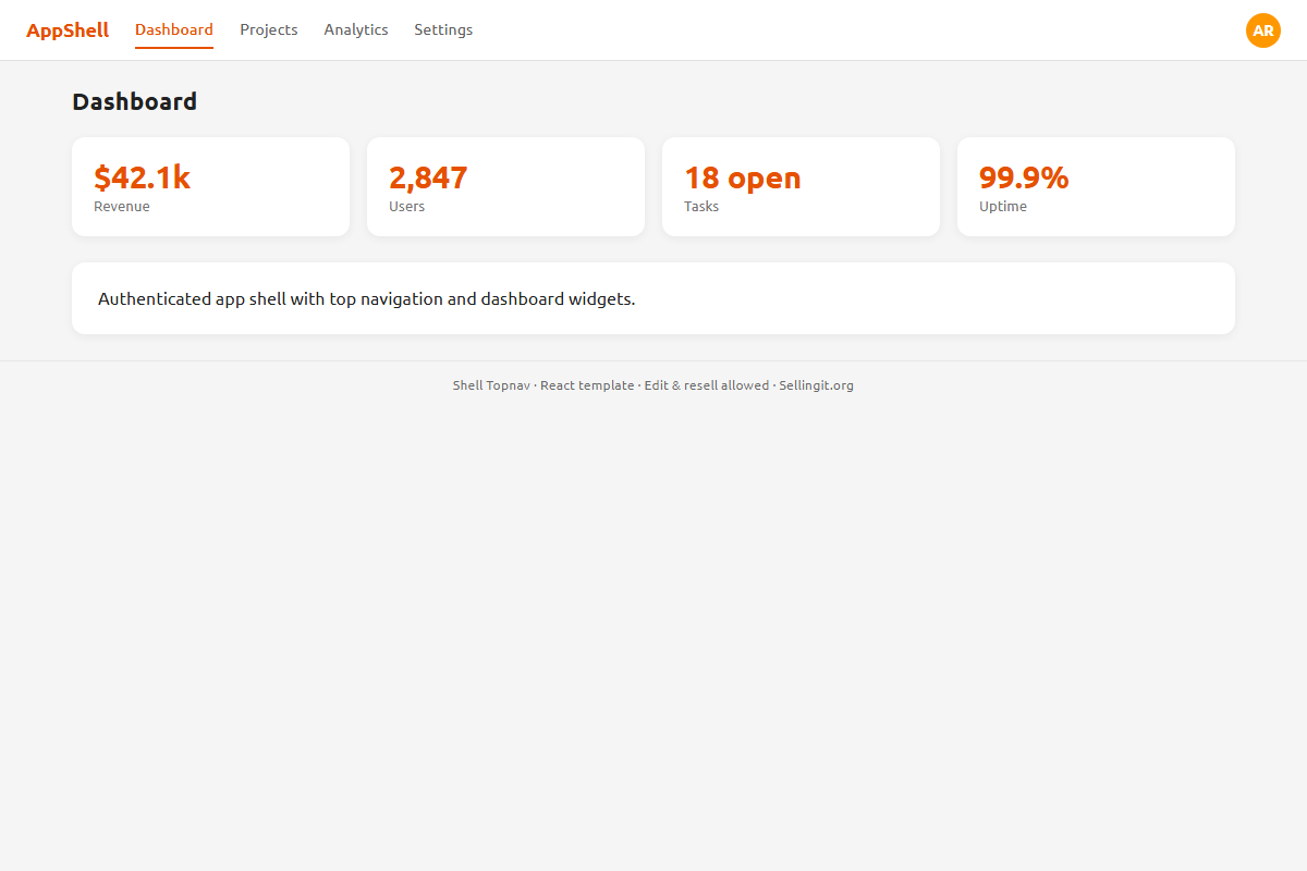 Shell Topnav – HTML5 app