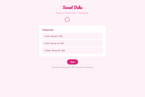 Sweet Bake – WordPress plugin
