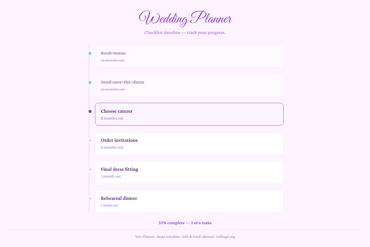 Vow Planner