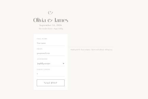Wedding RSVP – WordPress plugin