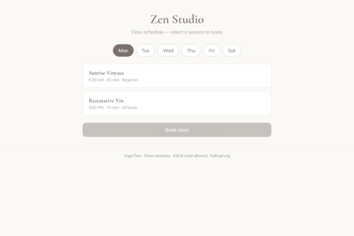 Yoga Flow – WordPress plugin