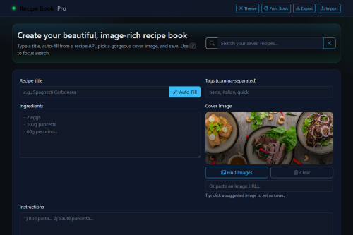 Recipe Book – WordPress plugin