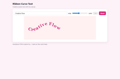 Ribbon Curve Text – HTML5 app
