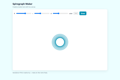 Spirograph Maker – HTML5 app