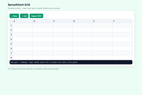 Spreadsheet Grid – HTML5 app