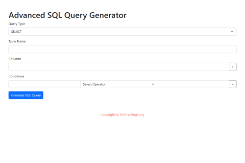 SQL Generator – HTML5 app