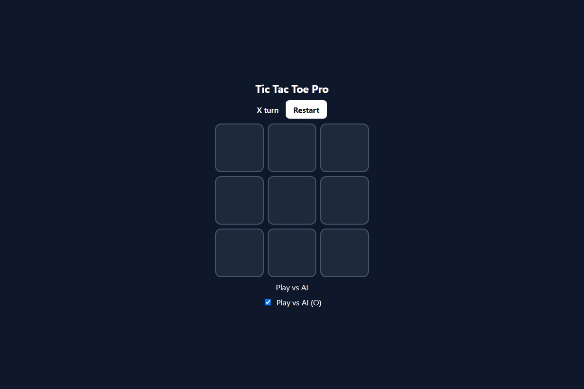 Tic Tac Toe Pro – HTML5 game