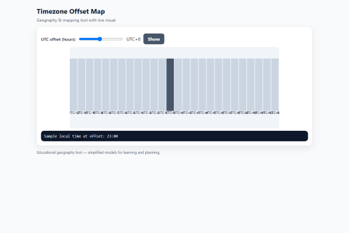 Timezone Offset Map – WordPress plugin