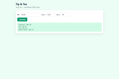 Tip & Tax – WordPress plugin