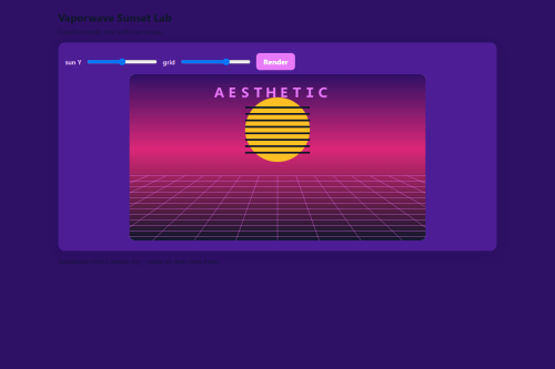 Vaporwave Sunset Lab – WordPress plugin