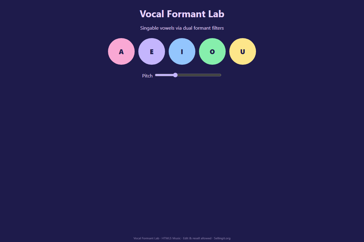 Vocal Formant Lab – HTML5 app