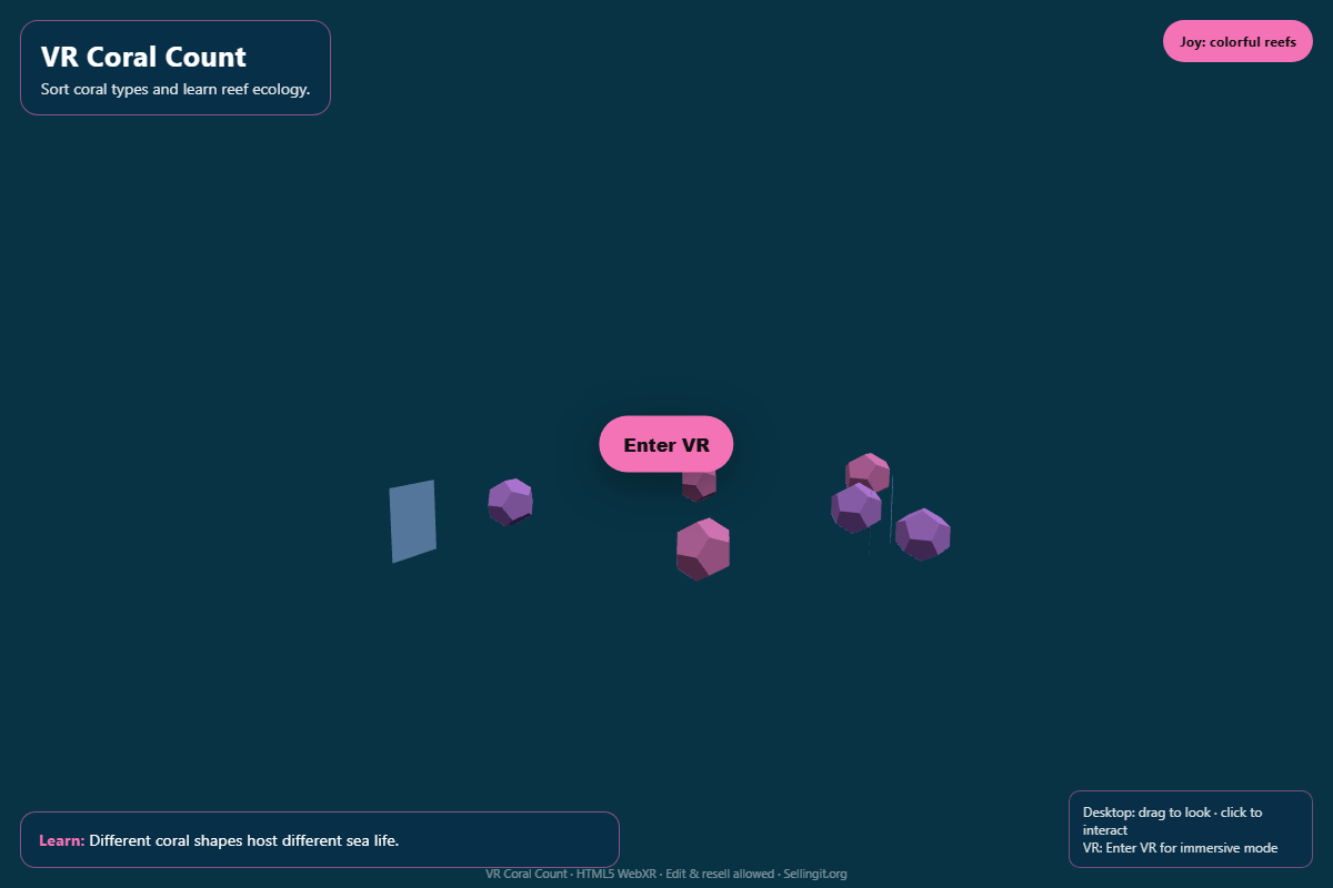 VR Coral Count – HTML5 game