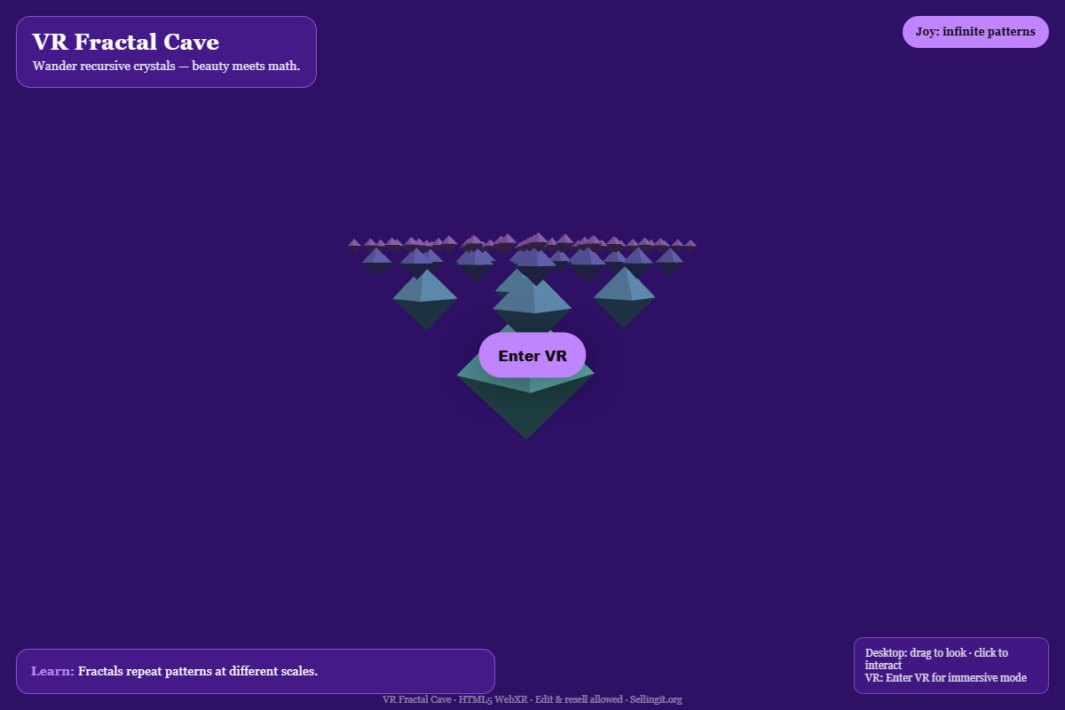 VR Fractal Cave – HTML5 game