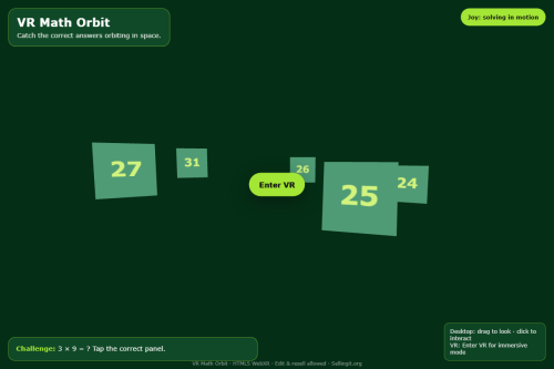 VR Math Orbit – WordPress plugin