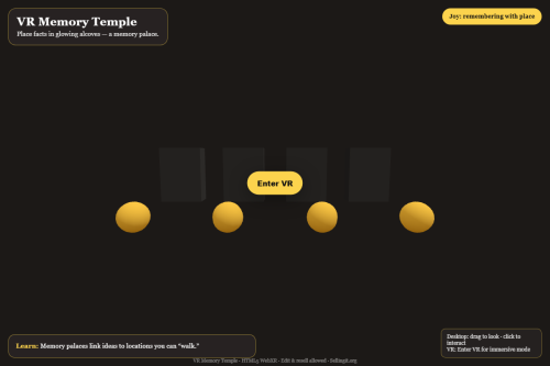VR Memory Temple – WordPress plugin